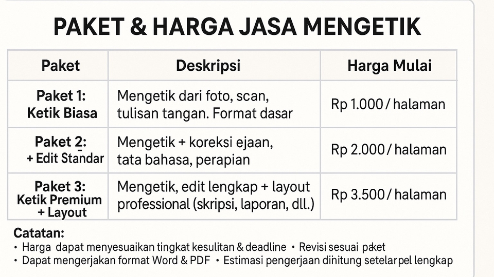 Jasa Pengetikan Online: Harga dan Paket - Ketik Makalah, Skripsi, dan Dokumen