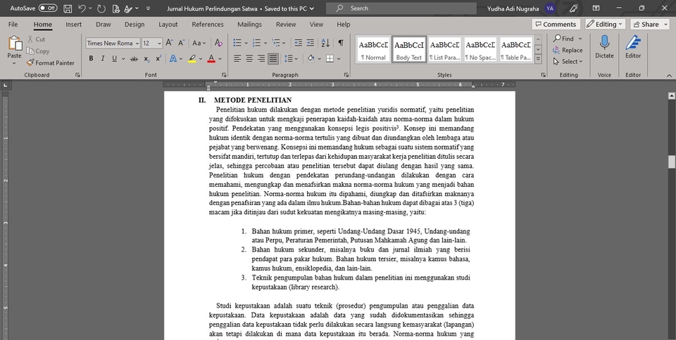 Pengetikan Umum - Pembuatan Jurnal , Artikel dan Makalah Hukum - 3