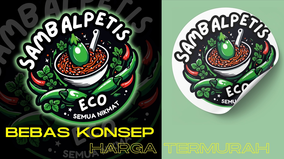 Jasa desain logo profesional dan terjangkau untuk berbagai kebutuhan, seperti logo perusahaan, makanan, dan komunitas.