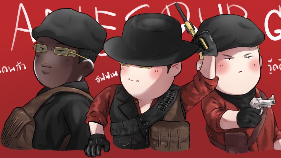 รับวาดรูปการ์ตูน 3 ตัวละคร สไตล์อนิเมะ