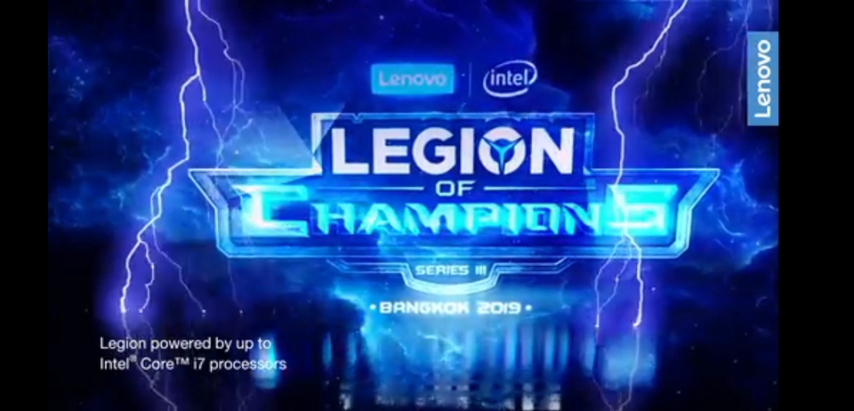 รับทำโมชั่นกราฟิก สำหรับ Lenovo Legion of Champions Series 8 Bangkok 2019