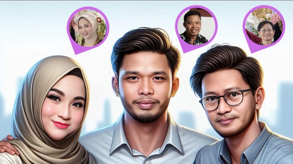 Jasa Pembuatan Karikatur Digital dan Manual - KARIKATUR 4D & 2D DENGAN WAJAH SENDIRI EXPRESS 2 JAM LANGSUNG JADI