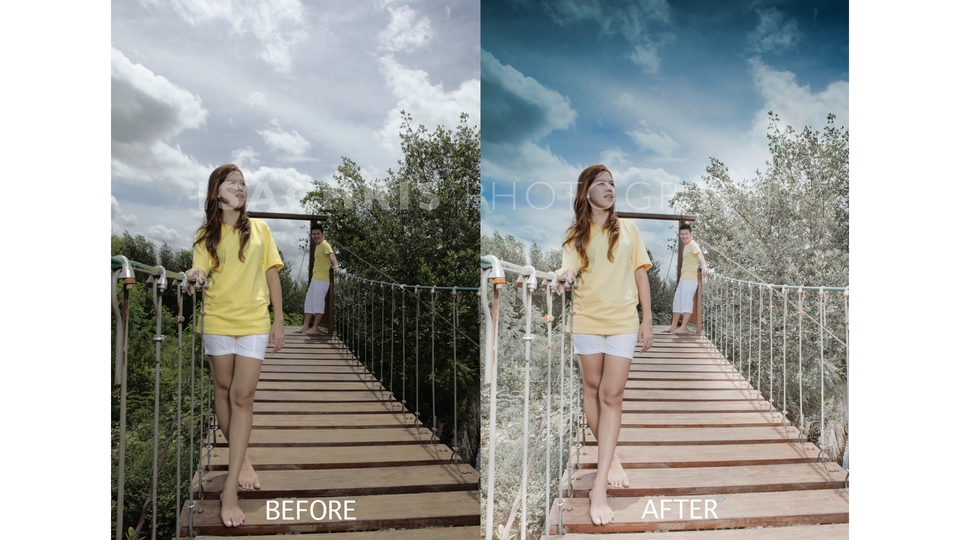 Photo Editing Warna Touch Up Ganti Background Simple Compositing
