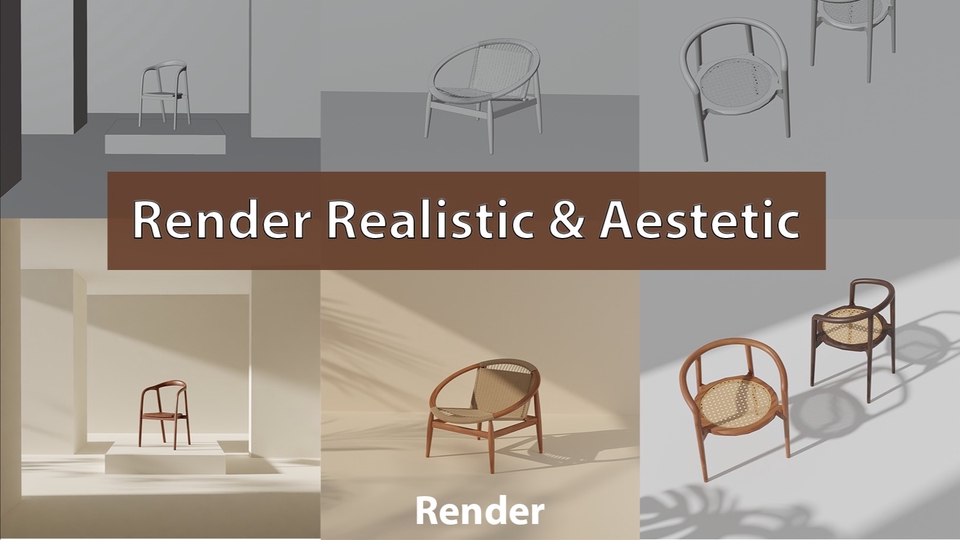 Desain Furniture - 3D model furniture render realistic dan aestetic - 1