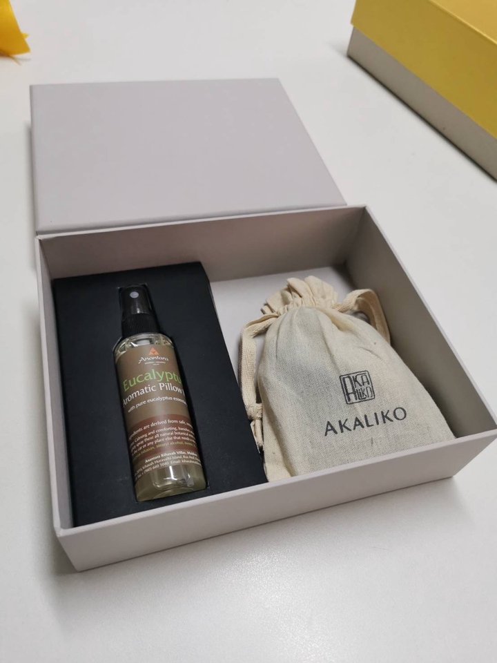 ออกแบบแพคเกจจิ้ง น้ำมันหอมระเหย ยูคาลิปตัส กล่องกระดาษ พร้อมถุงผ้า