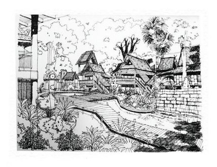 รับวาดรูปภาพประกอบแบบบ้านพักตากอากาศ  digital painting  งานศิลปะ
