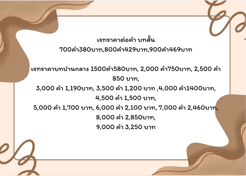 รับเขียนนิยายราคาถูก บทสั้น บทยาว ราคาต่อคำ ราคาเริ่มต้น 380 บาท