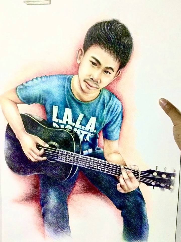วาดภาพเหมือน Portrait - วาดภาพคนเหมือน ด้วยสีไม้และวาดเส้นขาวดำ - 17