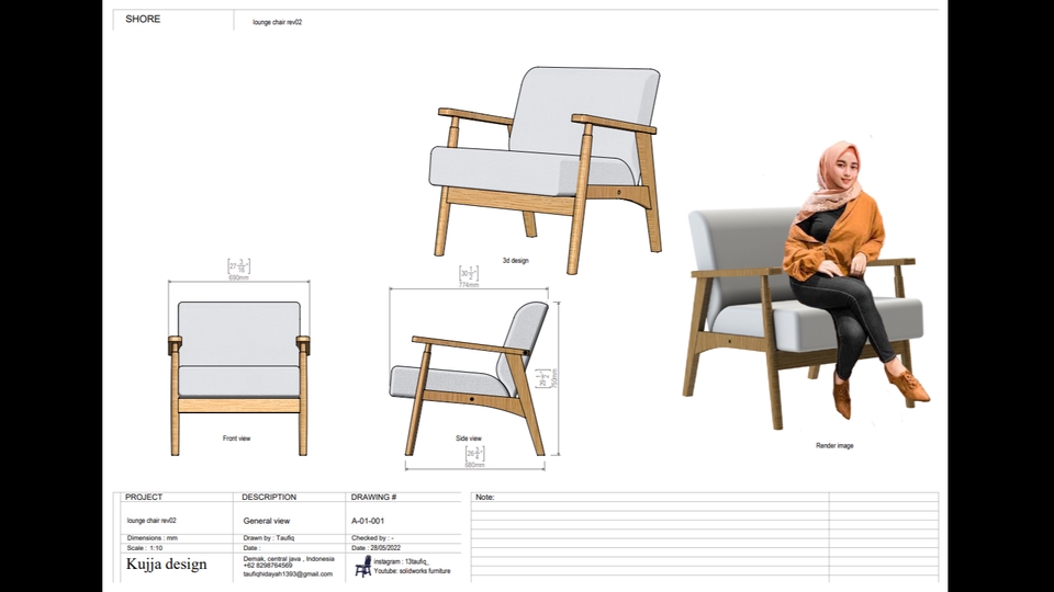 Jasa Desain Mebel (Furniture) Online Terpercaya - furniture design and technical drawing
