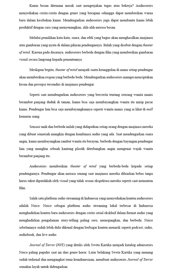Penulisan Konten - Penulisan Surat, Quote, dan Artikel - 6