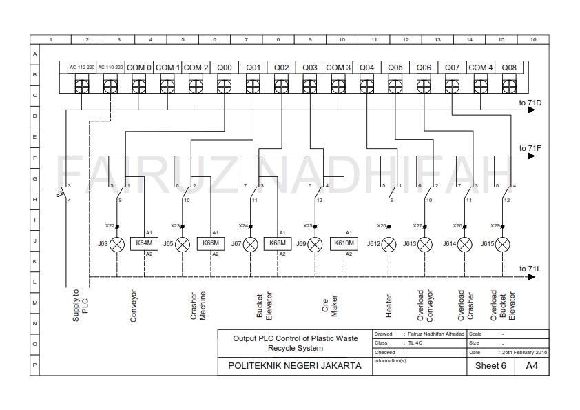 Jasa drafter autocad untuk desain sistem daur ulang sampah plastik.