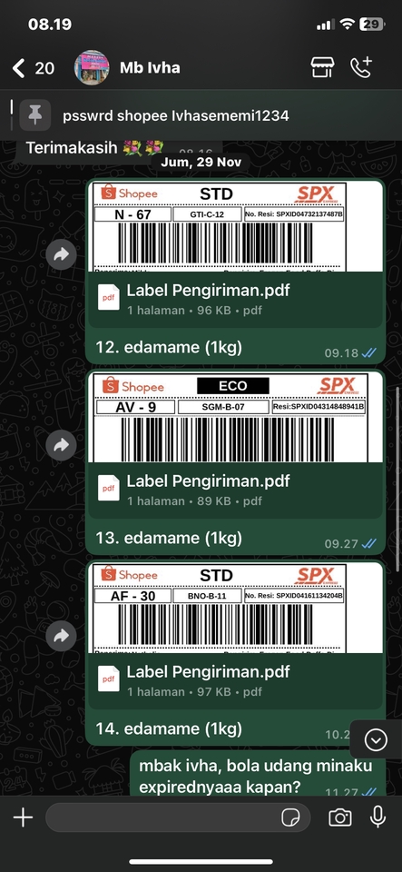 Jasa upload produk shopee, edamame 1kg, label pengiriman, upload produk di shopee, update produk, upload massal shopee, jasa scrape dan upload produk, upload produk di tokopedia