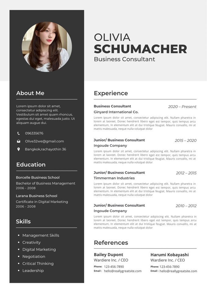 Portfolio & Resume - รับออกเเบบ portfolio,Resume Thai-Eng - 5