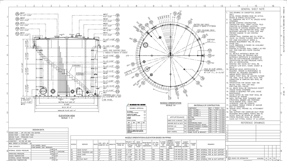 CAD Drawing - DED [Detail Engineering Design] Storage Tank API 650 - 1