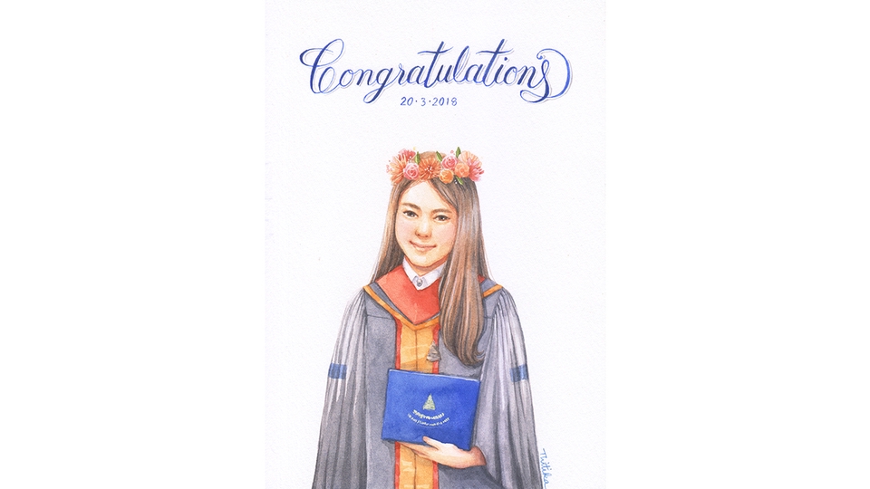 วาดภาพเหมือน Portrait - รับวาดภาพเหมือนสีน้ำ Portrait คน สัตว์ ดอกไม้ วิว - 30