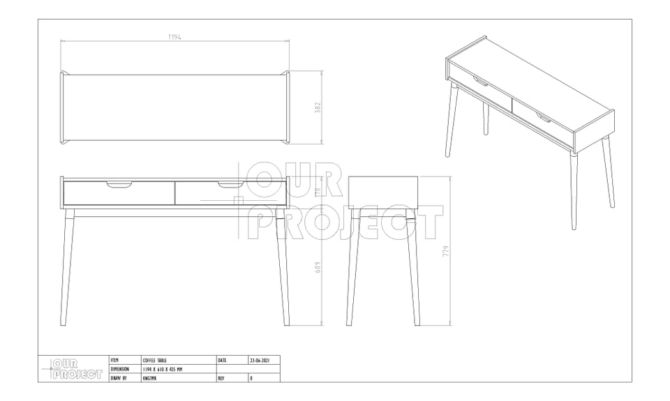 3D & Perspektif - GAMBAR KERJA FURNITURE 2D & 3D - 3