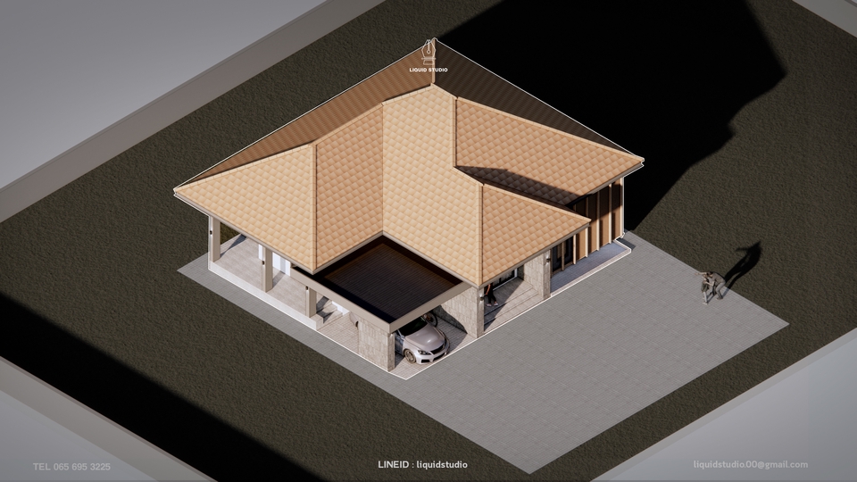 ออกแบบบ้าน3มิติ perspective รับทำภาพ3D โมเดลบ้านสวย