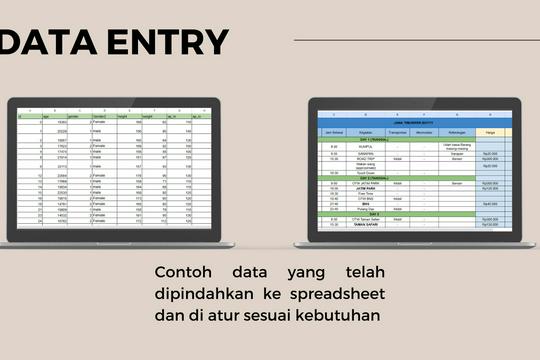 Data Entry pada Excel atau Google Sheet