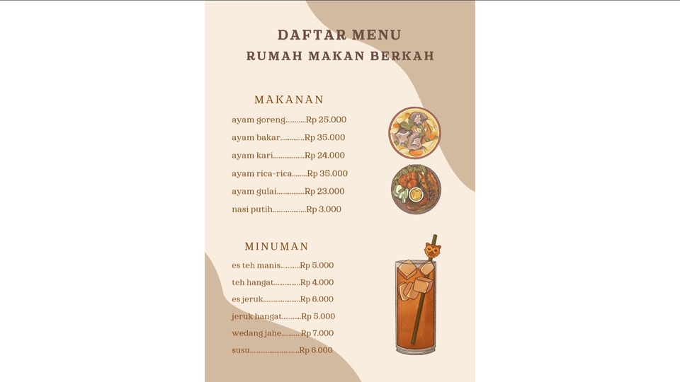 Digital Printing - Pembuatan menu makanan, minuman dll - 1