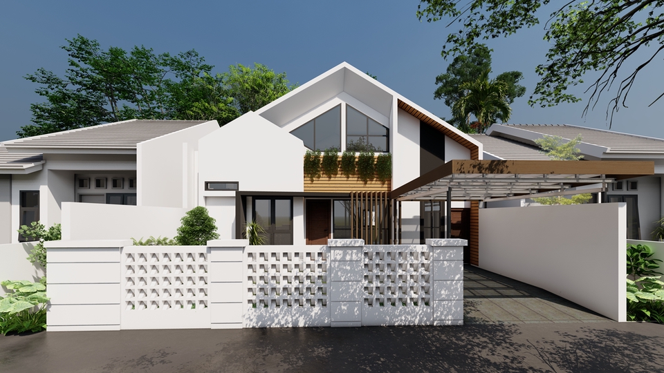 3D & Perspektif - Desain Arsitektur + Denah 3D + Rendering Exterior - 2