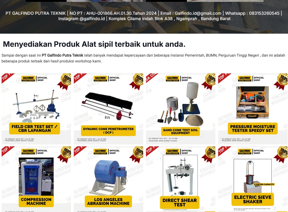 Jasa pembuatan website dan website development PT Galfindo Putra Teknik