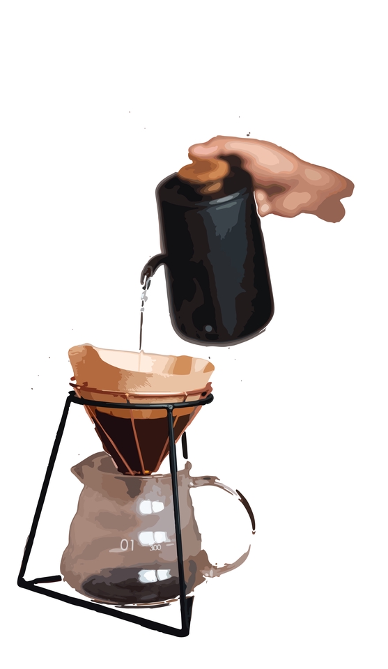 รับวาดรูปดิจิตอลเพ้นท์ กาแฟ ดริป วาดภาพประกอบ
