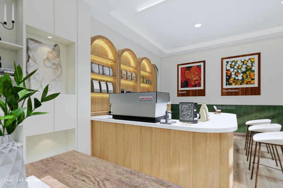 รับออกแบบตกแต่งร้านกาแฟ สไตล์โมเดิร์น