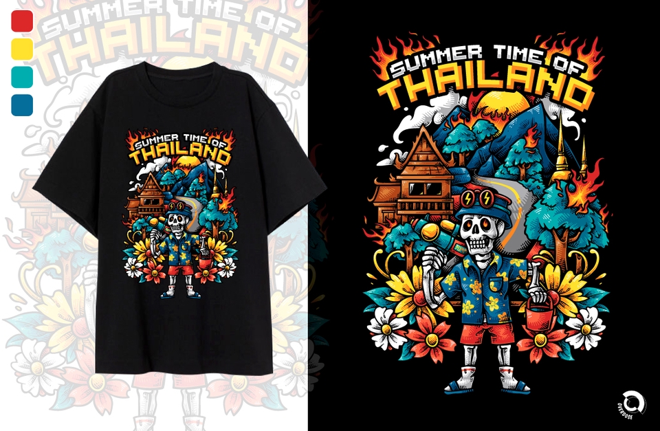 วาด/ออกแบบแพทเทิร์นเสื้อผ้า - รับออกแบบลายเสื้อ ไฟล์ Adobe Illustrator  - 2