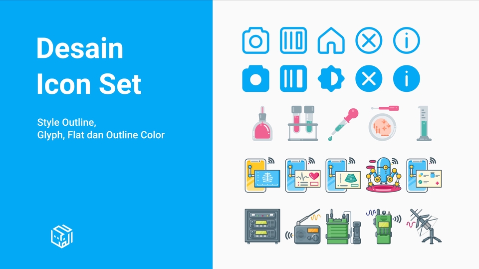 Jasa Lainnya - Desain Icon Style Outline, Glyph, Flat dan Color Outline - 1