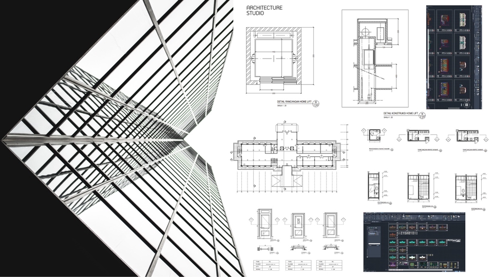 CAD Drawing - GAMBAR KERJA AUTOCAD 2D (GAMBAR TEKNIK, RUMAH 1 LANTAI, GEDUNG, DLL) - 1