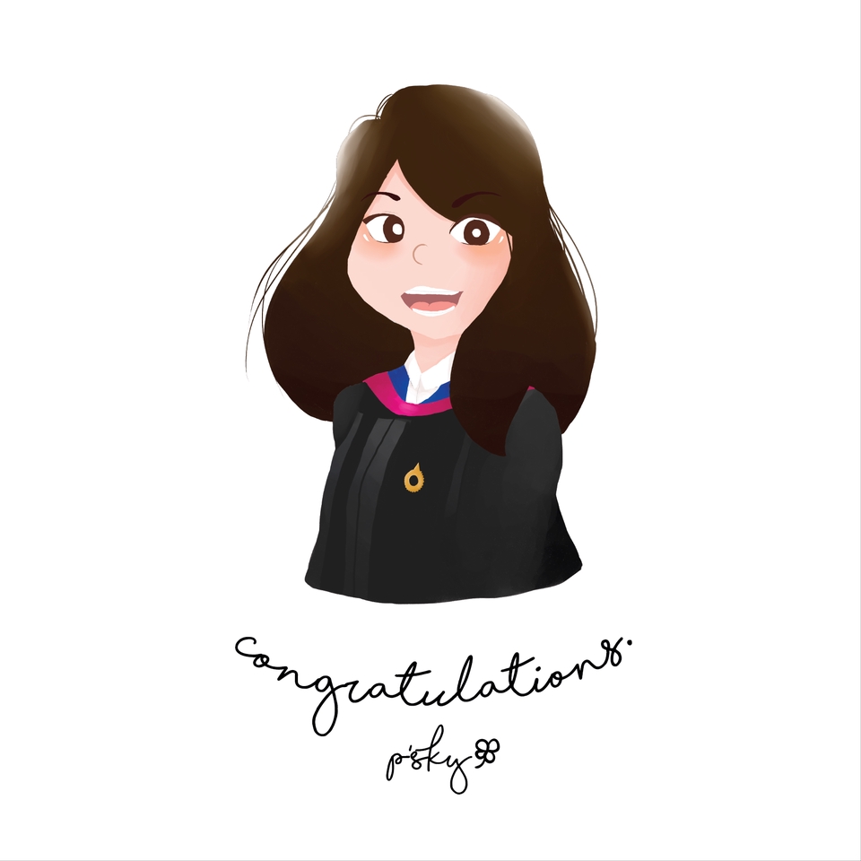 วาดภาพเหมือน Portrait - รับวาดรูปลายเส้นการ์ตูนจากรูปถ่าย และออกแบบตัวละคร วาดการ์ตูนFAN ART - 6