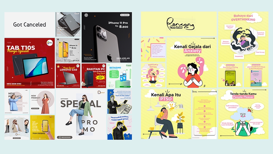 Jasa desain banner instagram untuk promosi bisnis dan produk online di Indonesia.