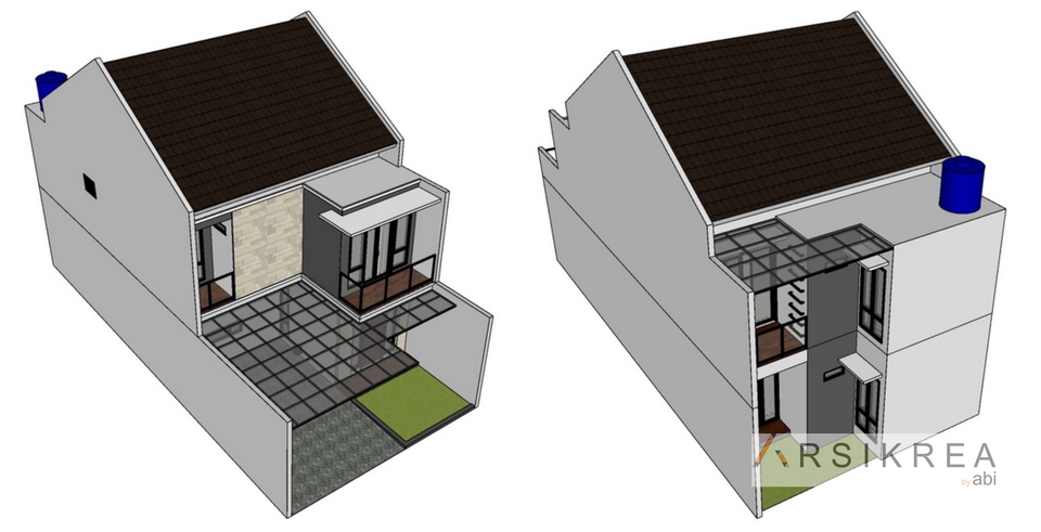 3D & Perspektif - Desain Eksterior Rumah Terjangkau - 7