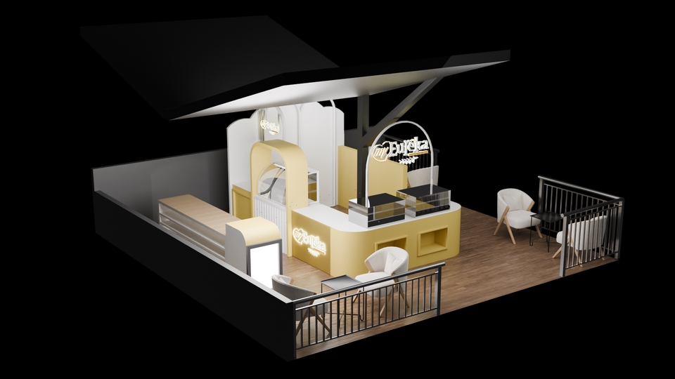 รับปั้นโมเดล 3d ร้านกาแฟ 3d model 3d packshot ออกแบบ 3d สินค้า ร้านค้า