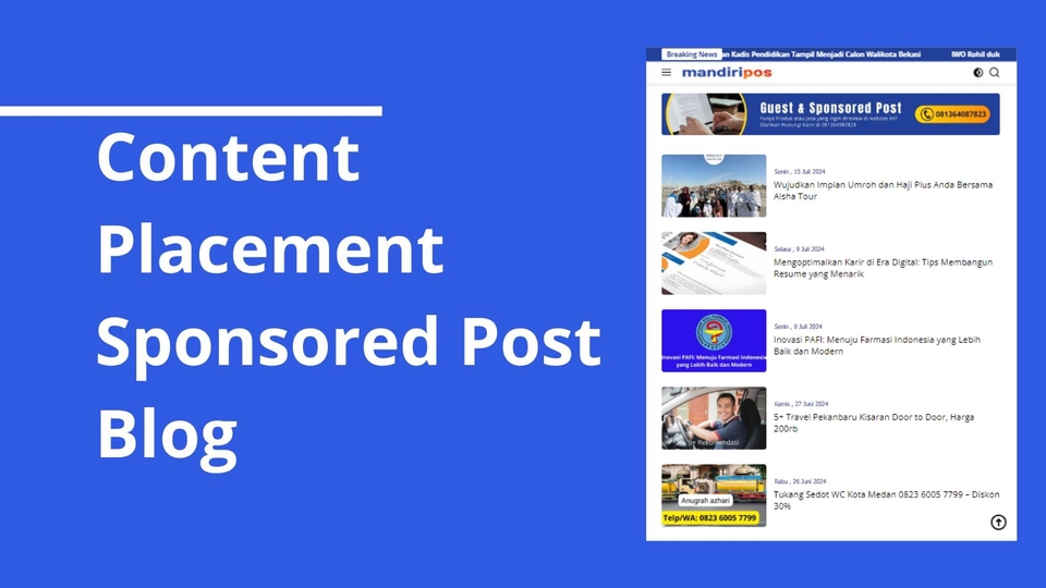 Jasa Blogger Sponsored Post & Content Placement - Jasa Content Placement Blog Media Online