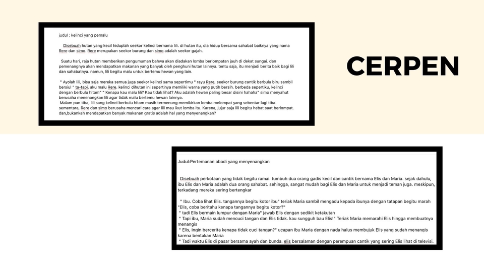 Jasa penulis cerpen profesional di Indonesia dengan harga terjangkau.  Jasa menulis cerpen, penulisan cerpen, jasa pembuatan cerpen.