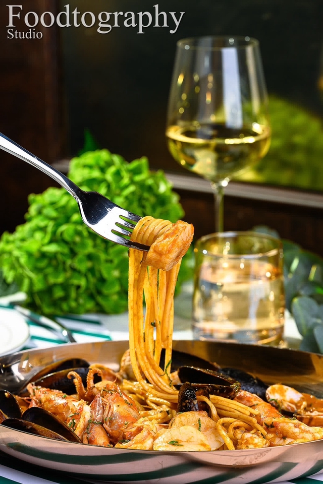 รับถ่ายภาพอาหาร อาหารทะเล สปาเก็ตตี้ seafood pasta ถ่ายภาพอาหาร
