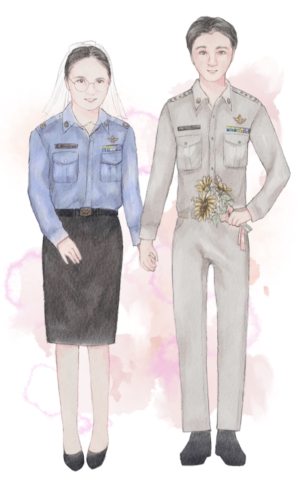 วาดภาพเหมือน Portrait - Portrait ภาพเหมือนสไตล์สีน้ำ ภาพคู่,ภาพเดี่ยว - 6