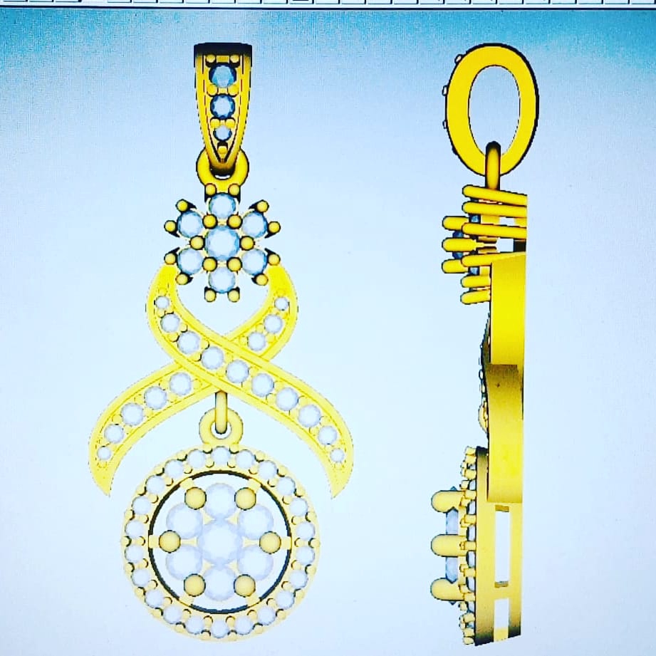 รับออกแบบโมเดลสินค้า 3D งานปั้นโมเดล 3 มิติ สร้อยคอ เพชร