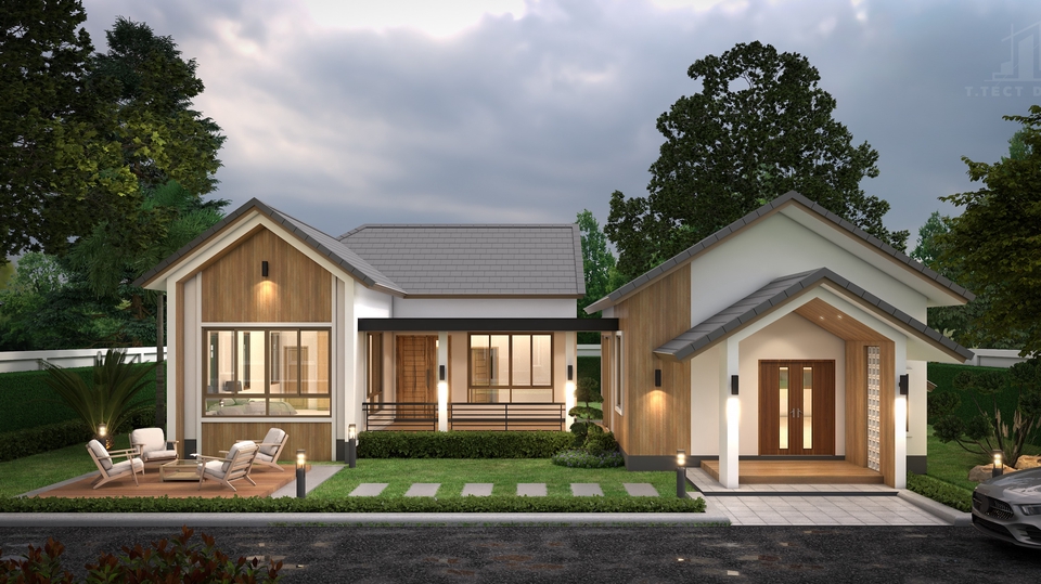 ออกแบบตกแต่งภายในและภายนอก - ออกแบบและเขียนแบบก่อสร้างบ้านพักอาศัย - 1