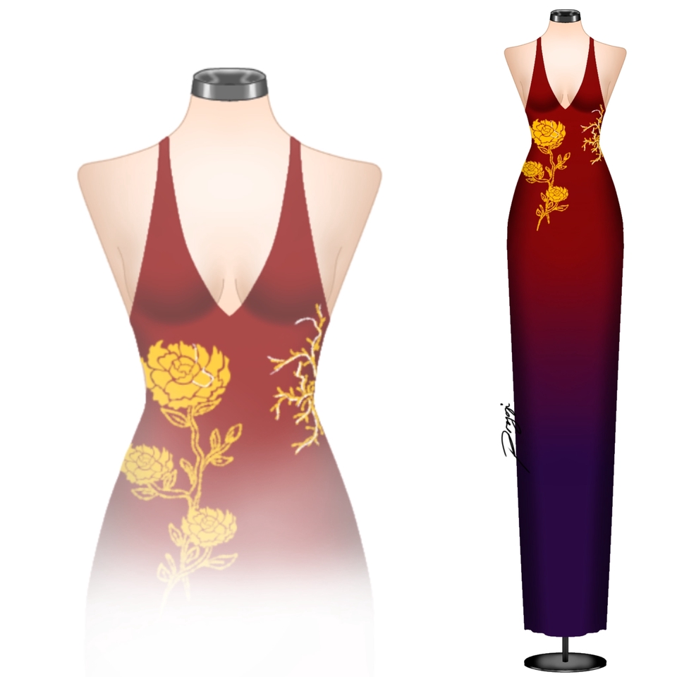 Desain Kaos & Motif - Ethnic Gown - 3