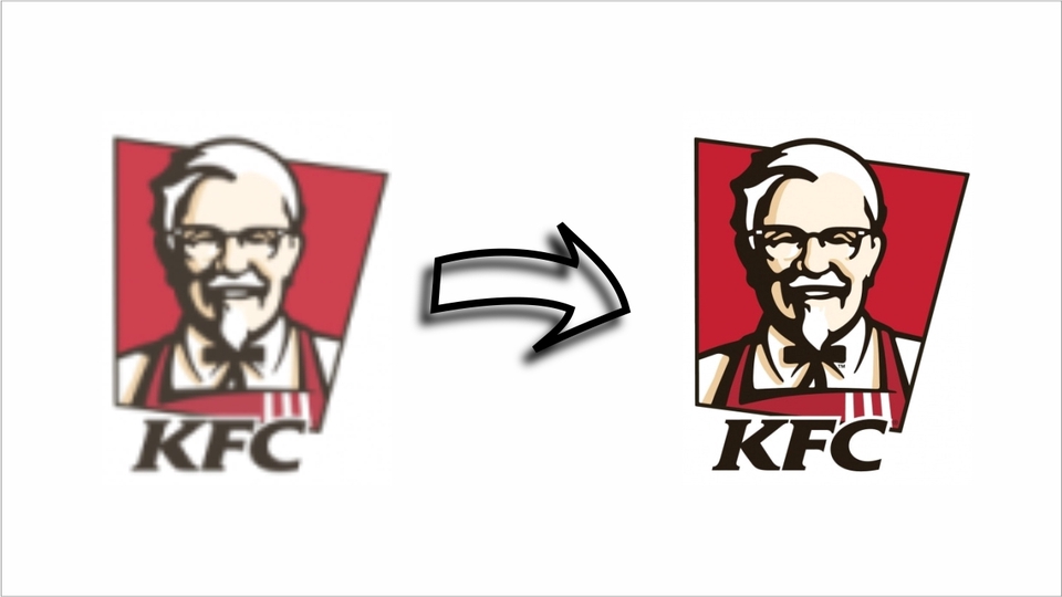 Jasa desain ilustrasi kartun KFC dengan logo dan karakter Colonel Sanders