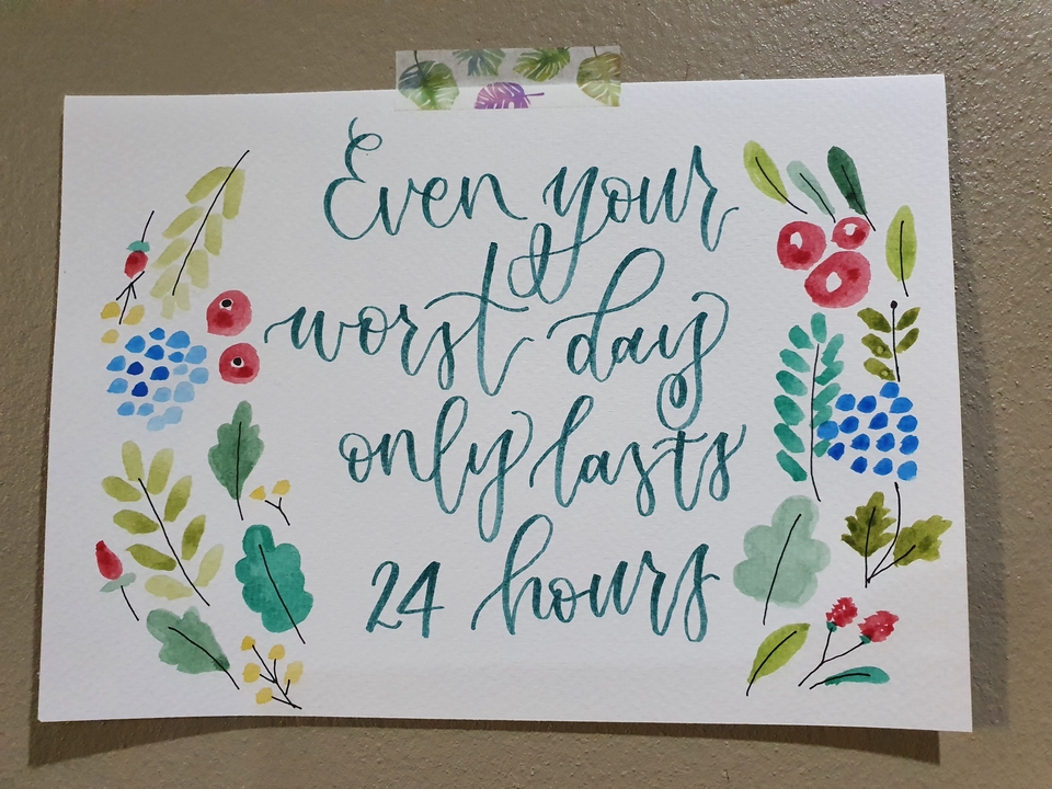 วาดภาพประกอบ - เขียน Calligraphy ภาษาอังกฤษด้วยอุปกรณ์ต่างๆเป็นชิ้นงานจริงและไฟล์ดิจิตอล - 18