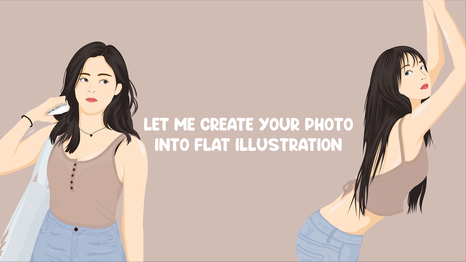 Gambar Potret - Design Flat Illustration - 6