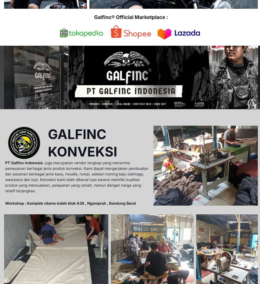 Jasa pembuatan website company profile - Galfinc Konveksi, Vendor pembuatan website terpercaya dengan harga website murah dan layanan profesional.