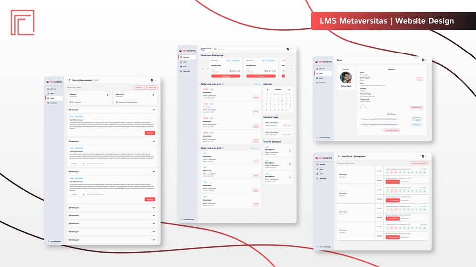Desain UI UX Web aplikasi  LMS Metaversitas, contoh desain website user experience, membuat desain website ui ux, desain ui ux web untuk aplikasi mobile dan desktop.