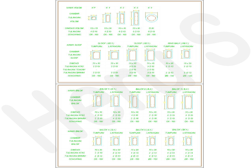 CAD Drawing - Jasa Gambar Arsitek & Struktur IMB PBG Kerja Bestek Bangunan Rumah Tinggal Kantor Toko Showroom - 4