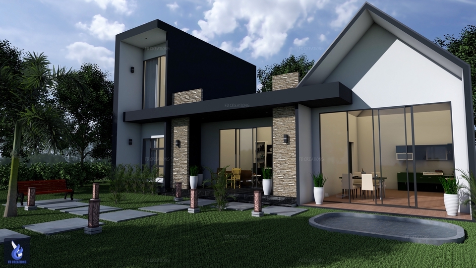 Jasa drafter autocad freelance untuk desain rumah minimalis modern