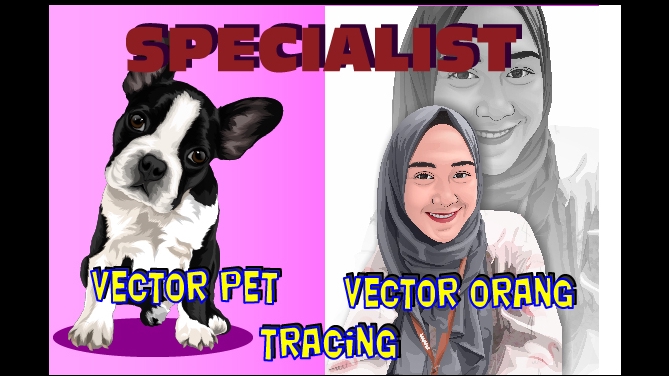 Gambar dan Ilustrasi - Vector Tracing Cartoon (Hewan Peliharaan, Orang, Logo, dll) - 1