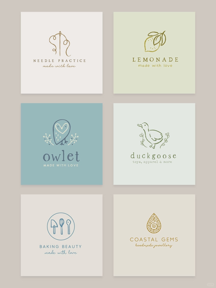 Desain logo dengan tema makanan, minuman, hewan, dan perhiasan. Layanan desain logo profesional dan berkualitas.